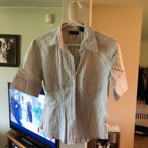 Short sleeve button down striped shirt